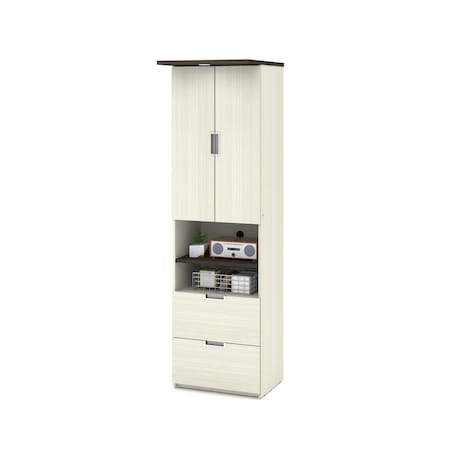 Bestar Lumina 24W Storage Unit with 2 Drawers, White Chocolate 85160-31